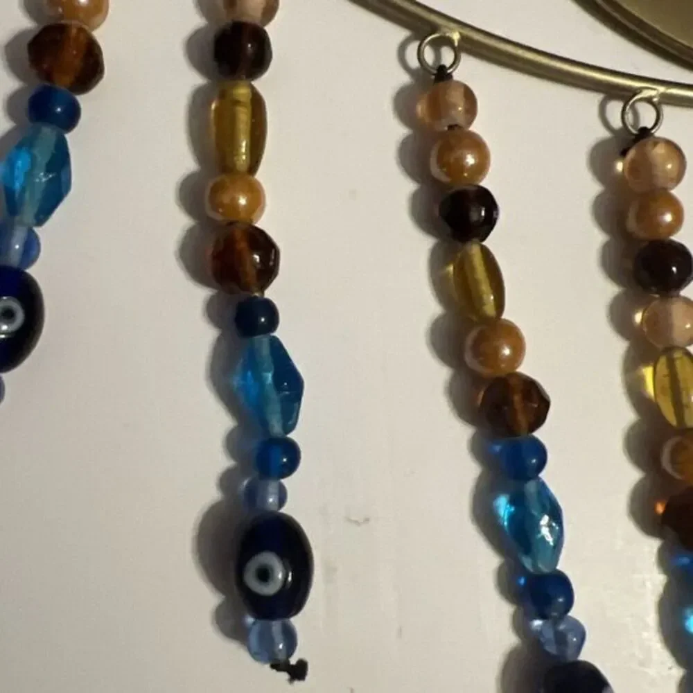 Earthbound Metal Eye Wall Hanger W Evil Eye Beads‎ And Crystal Quartz